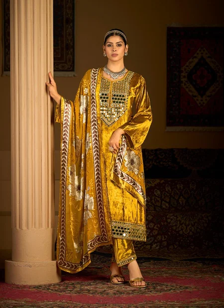 Aayna By Ibiza Viscose Velvet Designer Salwar Suits Wholesale Shop In Surat
